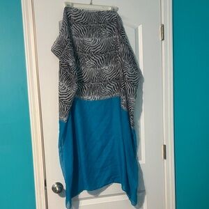 Zebra Pattern and Blue Women's Scarf